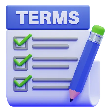 Terms & amp; Bedingungen  3D Icon