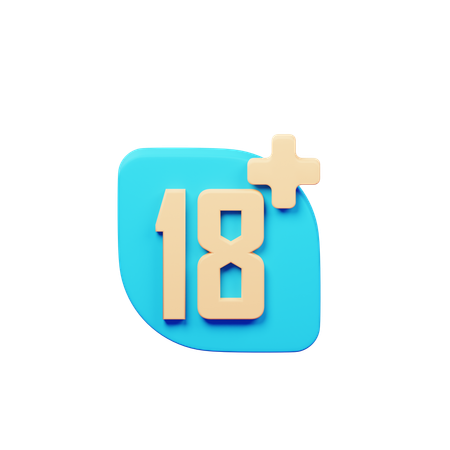 Age Restriction 18 Plus  3D Icon