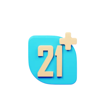 Age Restriction 21 Plus  3D Icon