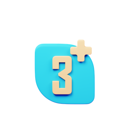 Age Restriction 3 Plus  3D Icon