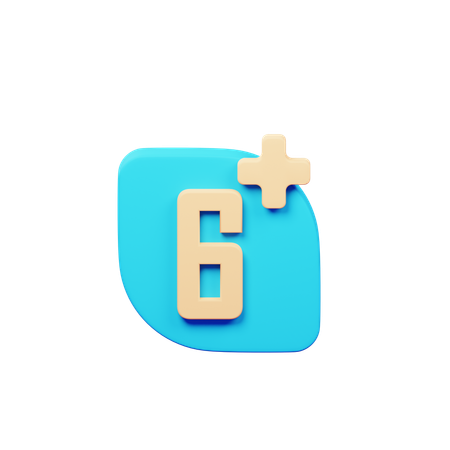 Age Restriction 6 Plus  3D Icon