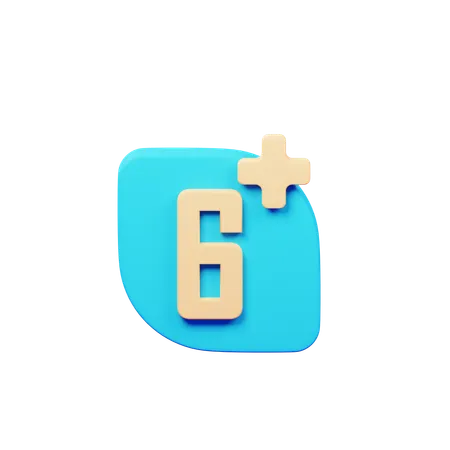 Age Restriction 6 Plus  3D Icon