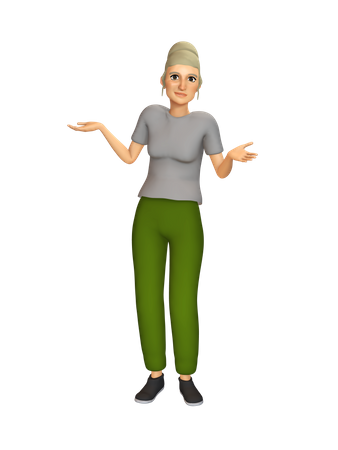 Aged Woman  3D Illustration
