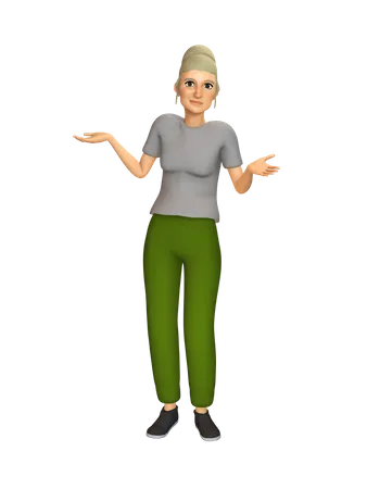 Aged Woman 3D Illustration