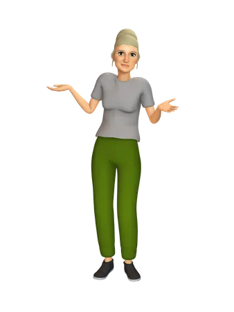 Aged Woman  3D Illustration