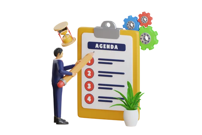 Agenda des affaires  3D Illustration