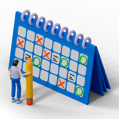 Agenda de Negócios  3D Illustration