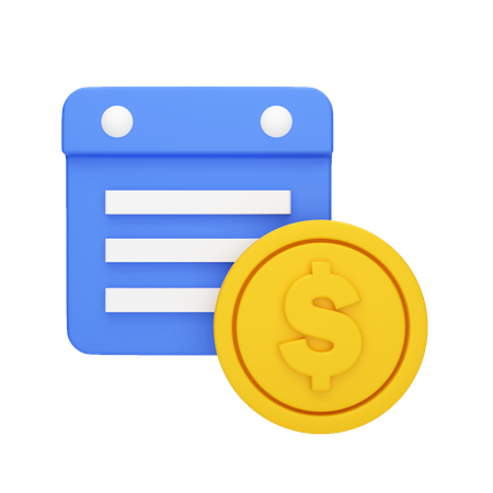Agenda de pagamentos  3D Icon