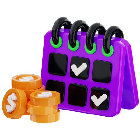 Agenda de pagamentos  3D Icon