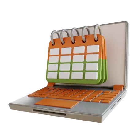Laptop De Negocios De Ilustracao 3 D E Programacao De Calendario 3D Icon