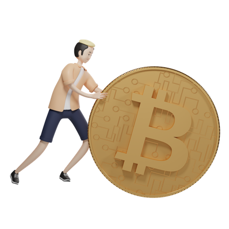 Agent bitcoin  3D Illustration