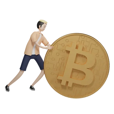 Agent bitcoin  3D Illustration