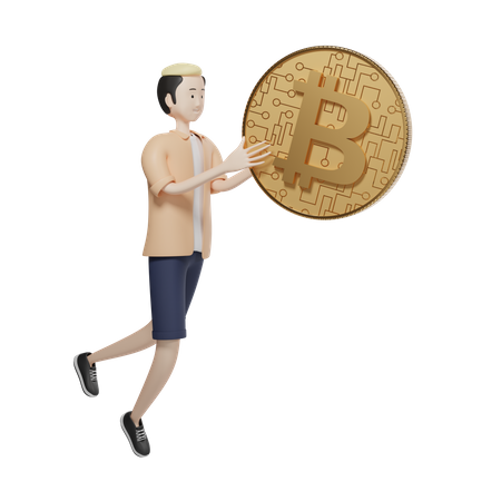 Agent bitcoin  3D Illustration