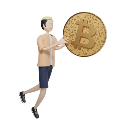 Agent bitcoin  3D Illustration