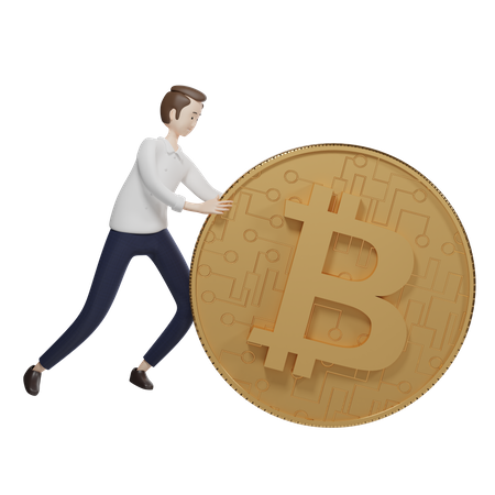 Agent bitcoin  3D Illustration