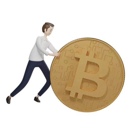 Agent bitcoin  3D Illustration