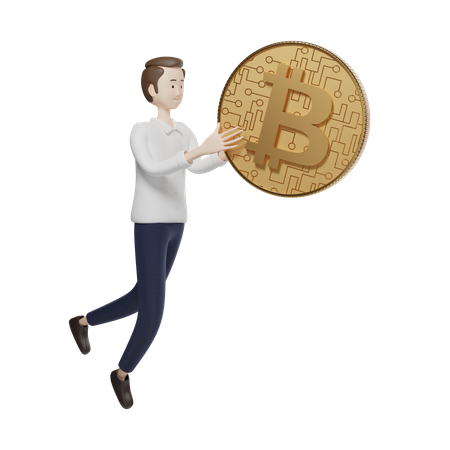 Agent bitcoin  3D Illustration