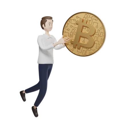 Agent bitcoin  3D Illustration