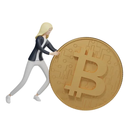 Agent bitcoin  3D Illustration