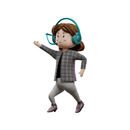 Agent de service à la clientèle féminin guidant  3D Icon