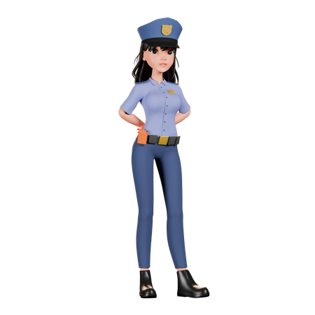 Agent des forces de l'ordre en position verticale 3D Icon