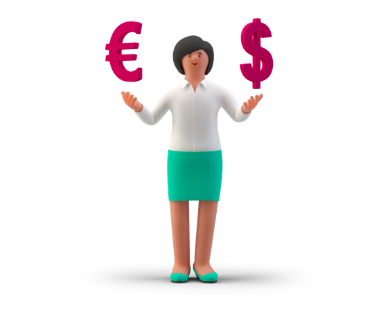 Agente de cambio de moneda  3D Icon