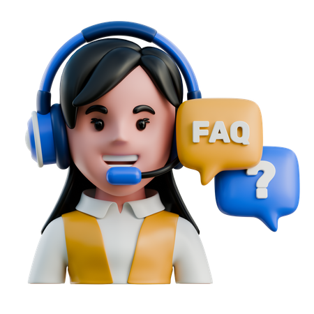 Agente de servicio al cliente femenino  3D Icon