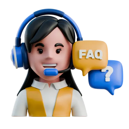 Agente de servicio al cliente femenino  3D Icon