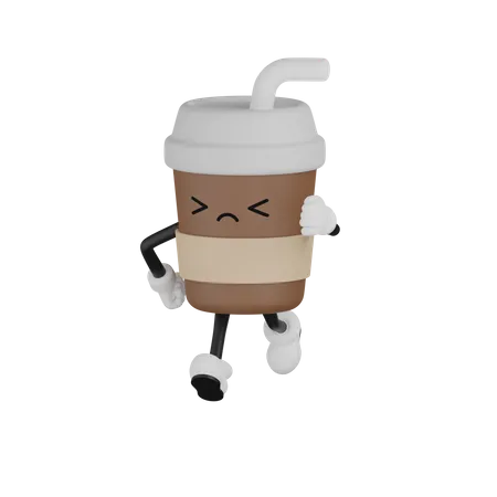 Aggressive Running Cup  3D Illustration