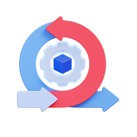 민첩한 개발주기  3D Icon