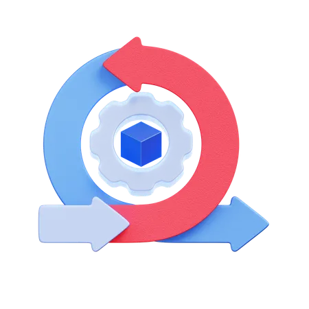 민첩한 개발주기  3D Icon