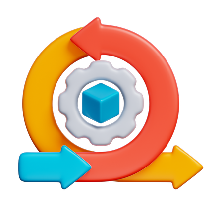 민첩한 프로세스  3D Icon