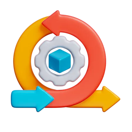 민첩한 프로세스  3D Icon