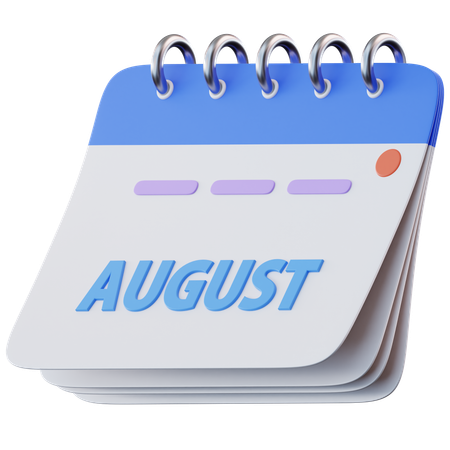 Calendário de agosto  3D Icon