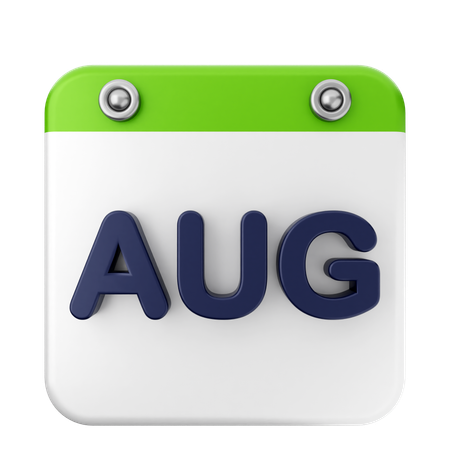 Calendário de agosto  3D Icon