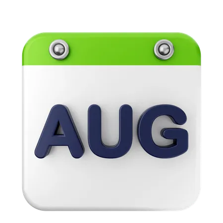 Calendário de agosto  3D Icon