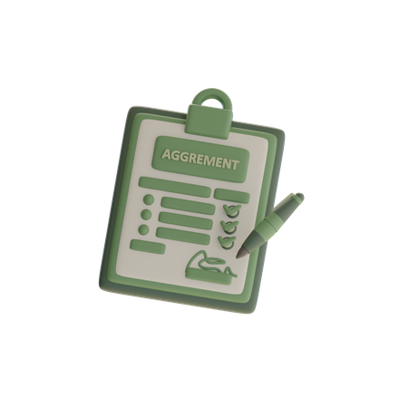 Agreement Document  3D Icon