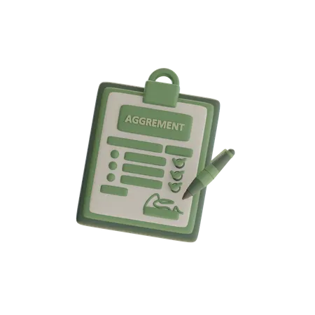 Agreement Document  3D Icon