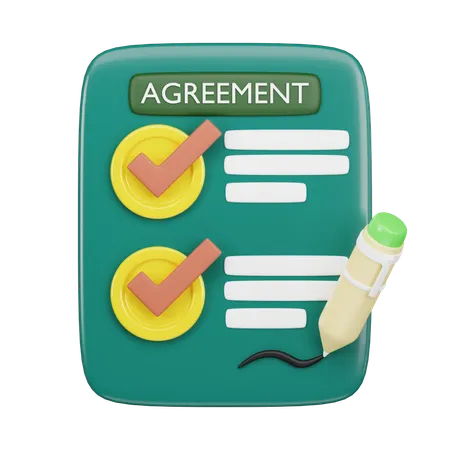 Agreement Paper 3D Icon