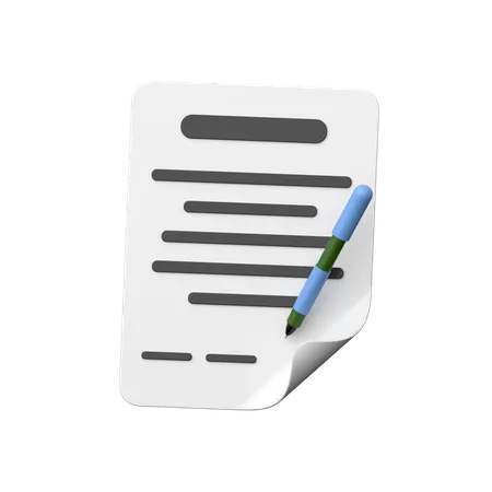 3 D Icon Representing An Agreement Paper Symbolizing Contract Commitment And Legal Document In Digital Form 3D Icon