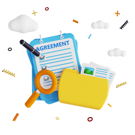 Agreement Paper  3D Icon