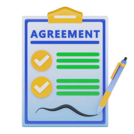 Agreement Paper  3D Icon