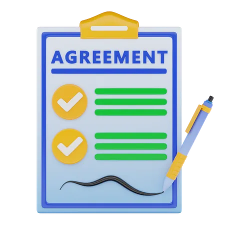 Agreement Paper  3D Icon