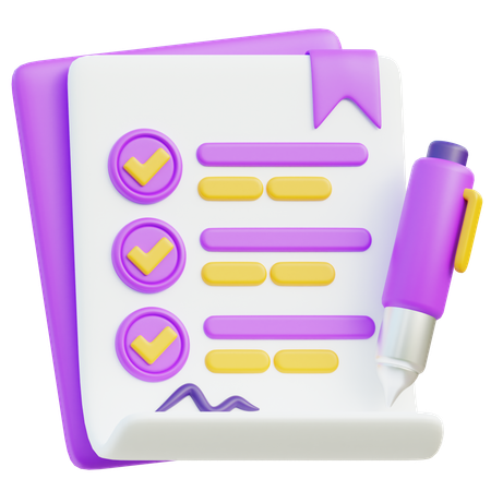 Agreement Paper  3D Icon