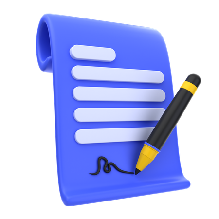 Agreement Paper  3D Icon