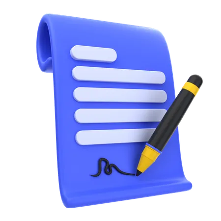 Agreement Paper  3D Icon