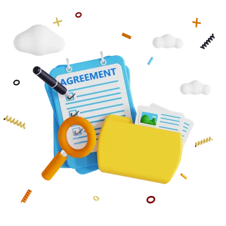 Agreement Paper  3D Icon