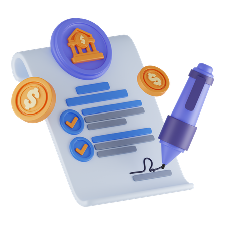 Agreement Paper  3D Icon