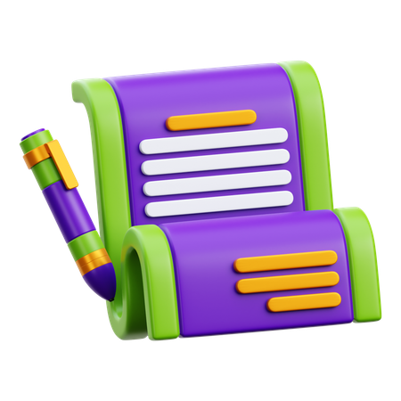 Agreement Paper  3D Icon