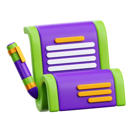 Agreement Paper  3D Icon